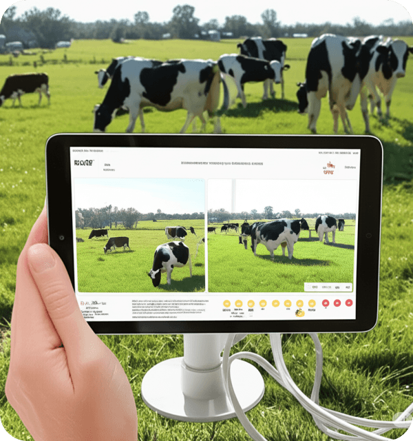 Researcher monitoring livestock